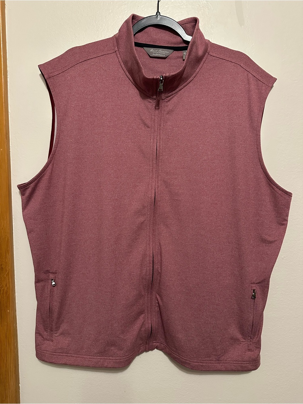 Daniel Cremieux Men's XXL Full Zip Vest Activewear Marled Wine Pockets